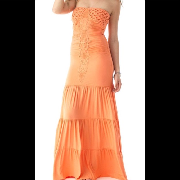 Sky Dresses & Skirts - $300 SALE! Neon 🍣Creamsicle Sky Maxi Slinky Dress Sky Dresses & Skirts - $300 SALE! Neon 🍣Creamsicle Sky Maxi Slinky Dress